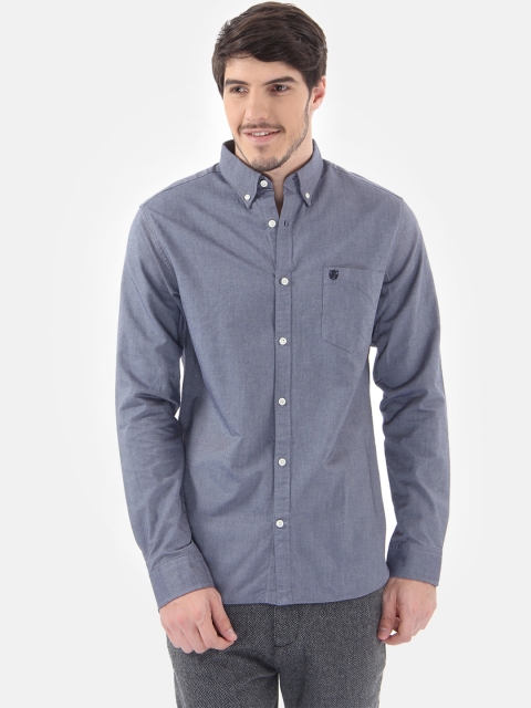 

SELECTED Men Blue Solid Pure Cotton Casual Shirt