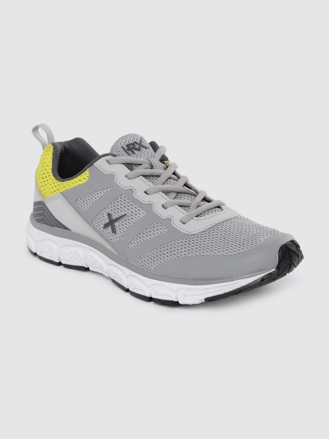 

HRX by Hrithik Roshan Men Grey & Yellow Woven Design Road Running Shoes
