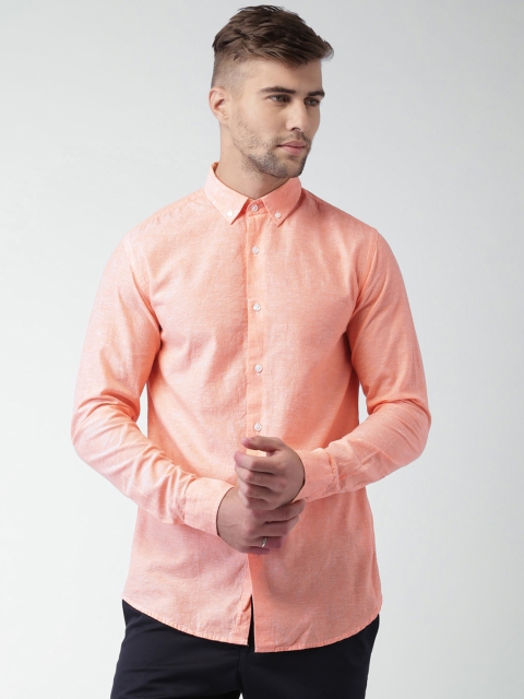 

SELECTED Homme Identity Orange Linen Slim Fit Smart Casual Shirt