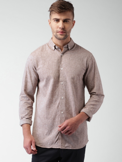 

SELECTED Homme Identity Brown Linen Slim Fit Smart Casual Shirt