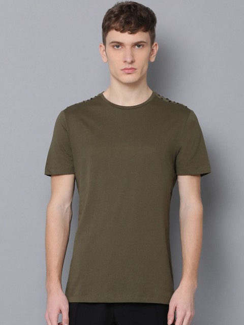 

Antony Morato Men Olive Green Solid Round Neck T-shirt