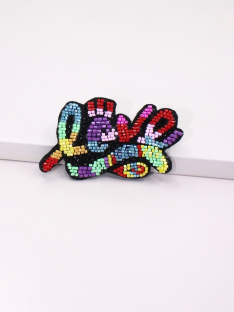 

Runway Ritual Girls Red & Purple Embellished Love-Shaped Brooch