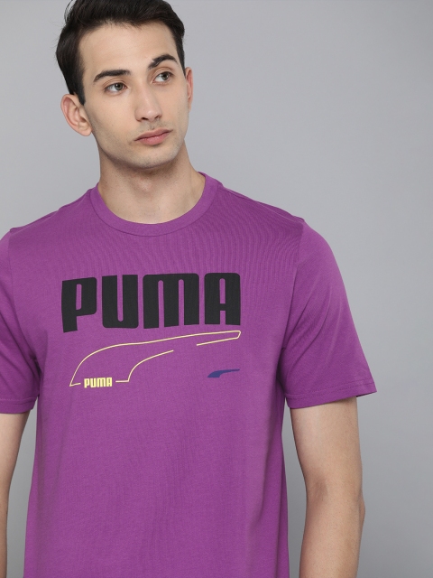 

Puma Men Purple Printed Rebel Pure Cotton T-shirt