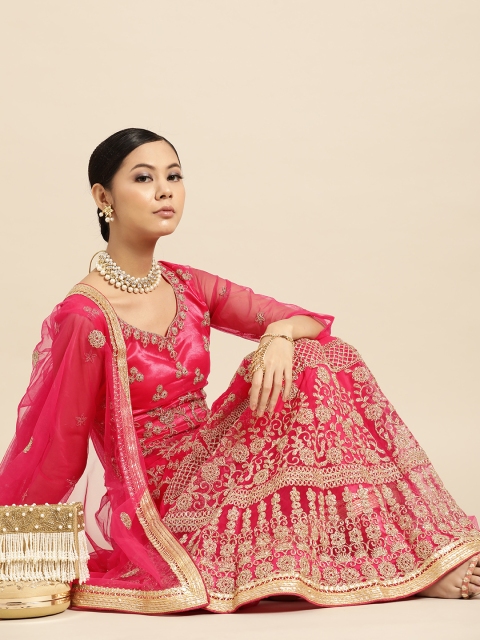 

Tikhi Imli Pink Embellished Net Lehenga Saree