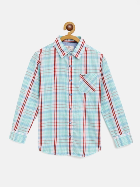 

Lee Cooper Boys Blue & Red Checked Cotton Casual Shirt