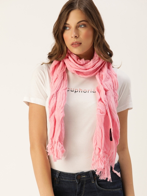 

Ayesha Women Pink Solid Scarf