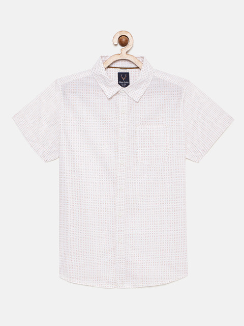 

Allen Solly Junior Boys White Regular Fit Printed Pure Cotton Casual Shirt