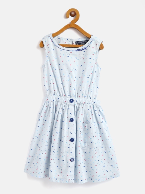 

Allen Solly Junior Girls Blue & Pink Confetti Print Pure Cotton Fit & Flare Dress