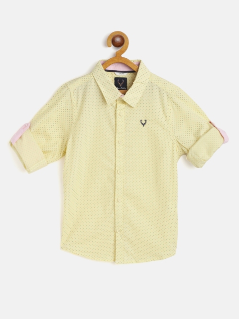 

Allen Solly Junior Boys Yellow Micro Ditsy Print Cotton Regular Fit Casual Shirt