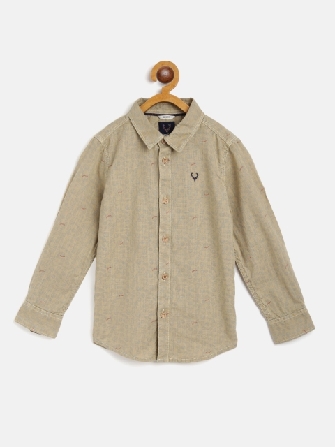 

Allen Solly Junior Boys Beige & Blue Conversational Print Cotton Casual Shirt