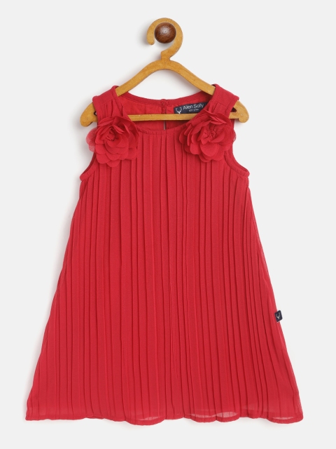 

Allen Solly Junior Girls Red Accordion Pleated A-Line Dress