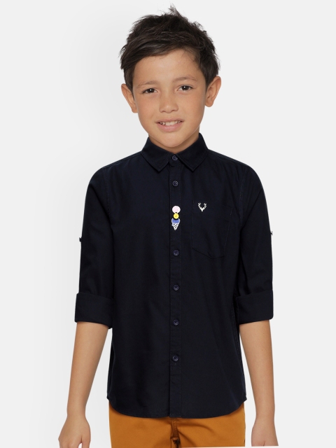 

Allen Solly Junior Boys Navy Blue Opaque Pure Cotton Casual Shirt