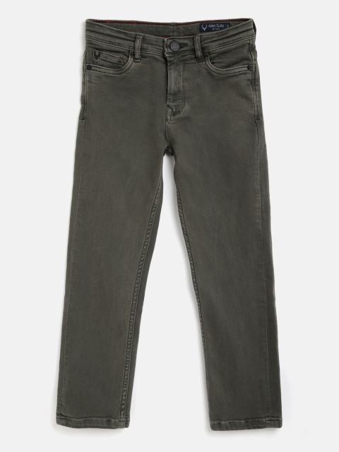 

Allen Solly Junior Boys Olive Green Solid Cotton Mid Rise Jeans