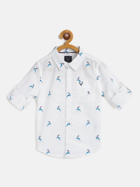 

Allen Solly Junior Boys White & Blue Reindeer Print Cotton Regular Fit Casual Shirt