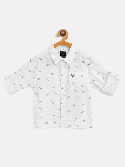 

Allen Solly Junior Boys White & Blue Cotton Sport Fit Printed Casual Shirt