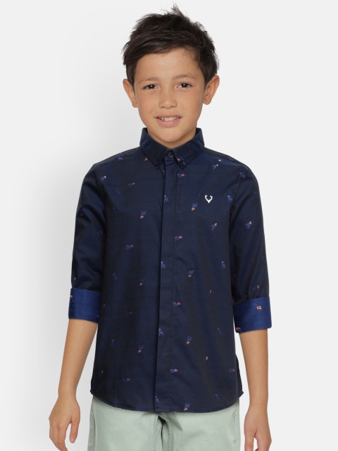 

Allen Solly Junior Boys Navy Blue Printed Pure Cotton Casual Shirt