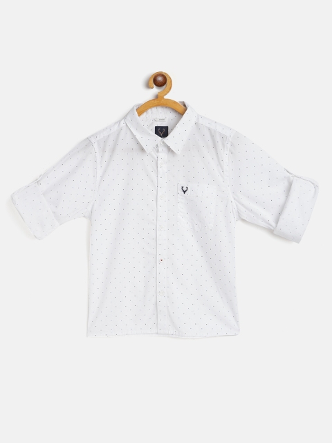 

Allen Solly Junior Boys White & Blue Cotton Sport Fit Dot Print Casual Shirt