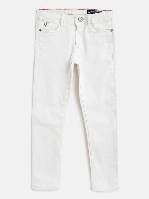 

Allen Solly Junior Boys White Solid Cotton Mid Rise Jeans