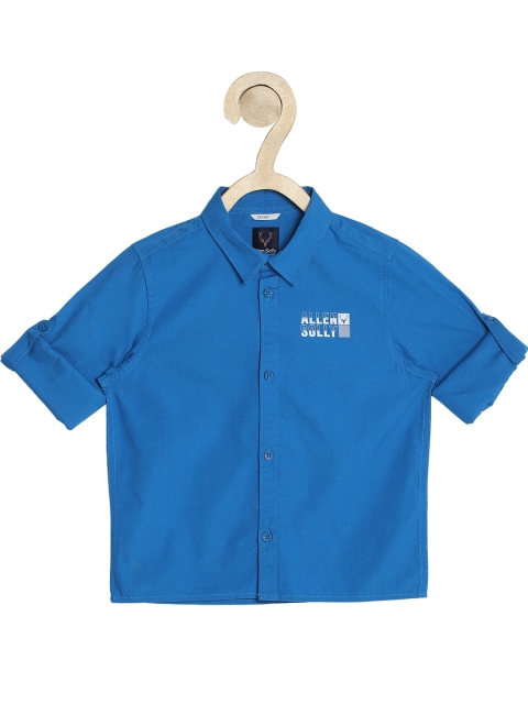 

Allen Solly Junior Boys Blue Boxy Casual Shirt with Brand Logo Print
