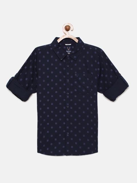 

Allen Solly Junior Boys Navy Blue Pure Cotton Printed Casual Shirt