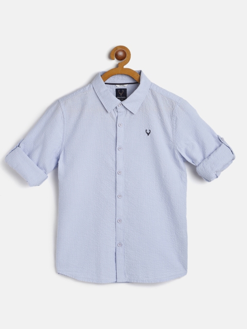 

Allen Solly Junior Boys Blue Striped Seersucker Cotton Casual Shirt