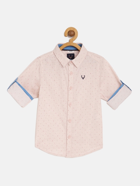 

Allen Solly Junior Boys Beige Boxy Printed Pure Cotton Casual Shirt