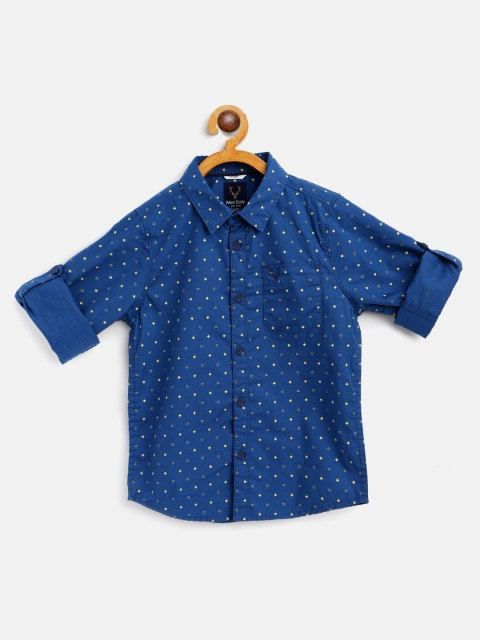 

Allen Solly Junior Boys Blue & Yellow Conversational Printed Cotton Casual Shirt