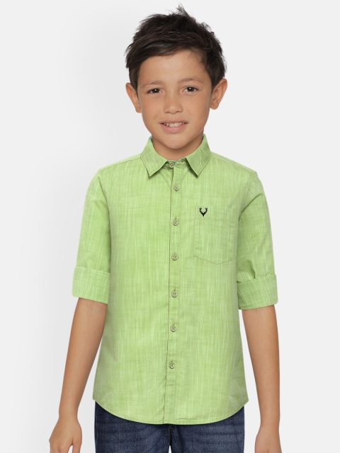 

Allen Solly Junior Boys Green Solid Boxy Pure Cotton Casual Shirt, Yellow