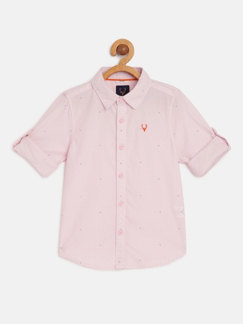 

Allen Solly Junior Boys Pink Boxy Printed Pure Cotton Casual Shirt
