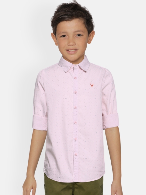 

Allen Solly Junior Boys Pink Boxy Printed Pure Cotton Casual Shirt