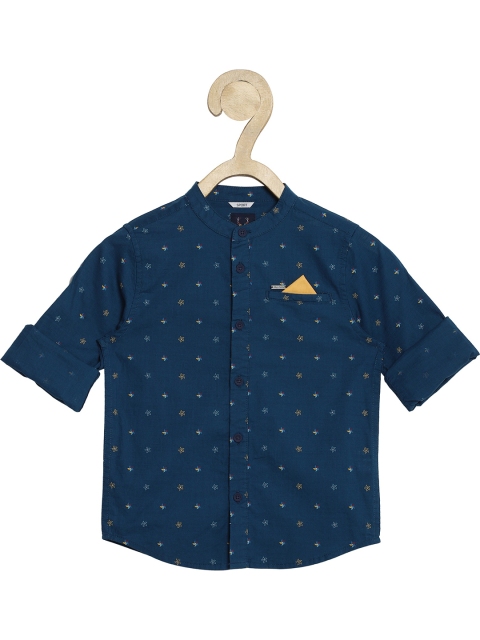 

Allen Solly Junior Boys Navy Boxy Fit Printed Casual Shirt with Detachable Pocket Square, Navy blue