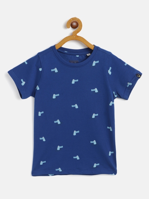 

Allen Solly Junior Boys Blue crocodile Printed Cotton T-shirt