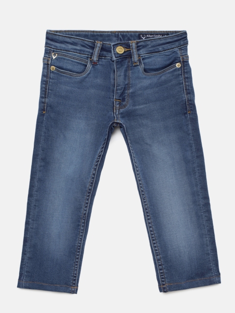 

Allen Solly Junior Boys Navy Blue Tapered Fit Mid-Rise Clean Look Jeans