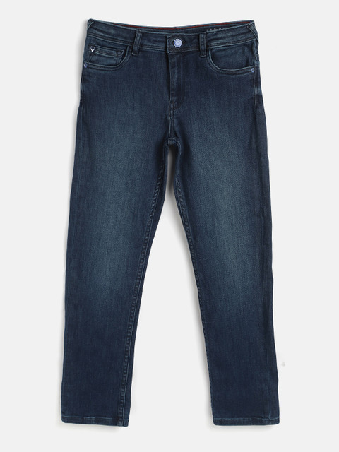 

Allen Solly Junior Boys Navy Blue Cotton Regular Fit Light Fade Embroidered Detail Jeans