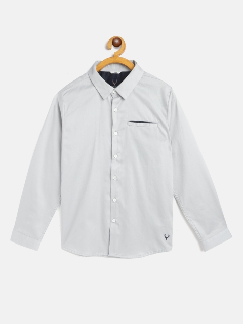 

Allen Solly Junior Boys Grey Cotton Slim Fit Solid Casual Shirt