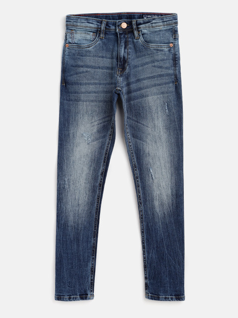 

Allen Solly Junior Boys Navy Blue Skinny Fit Mildly Distressed Light Fade Stretchable Jeans