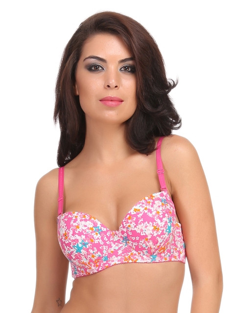 

Clovia Pink Floral Print T-shirt Bra BR0552P22