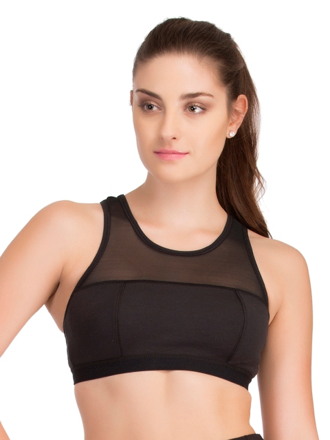 

Clovia Black Full Coverage Sports Bra BR0586P13