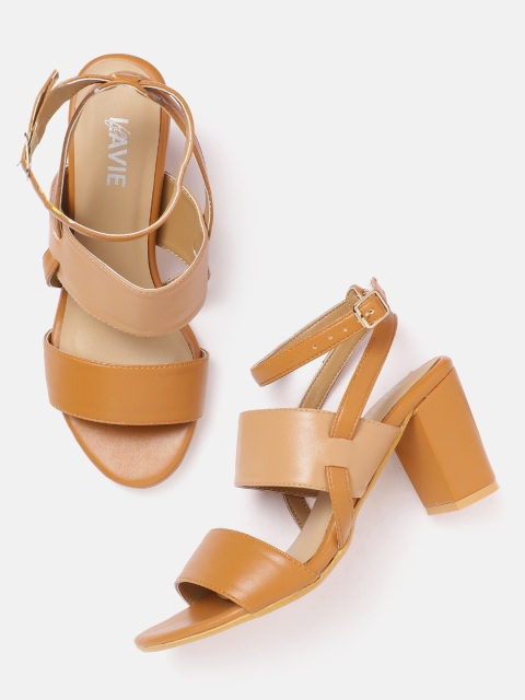 

Lavie Women Tan Brown & Beige Colourblocked Heels