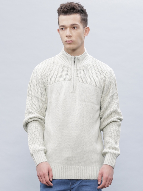 

ether Men Cream-Coloured Sweater