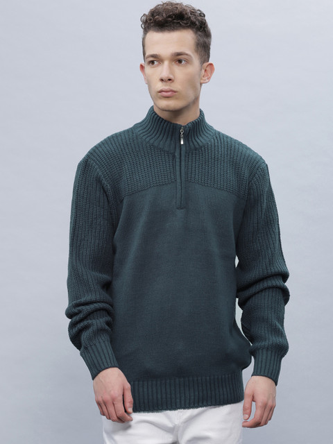 

ether Men Teal Blue Sweater