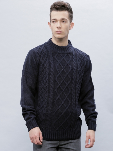 

ether Men Navy Sweater, Navy blue