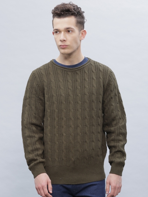 

ether Men Olive Green Sweater