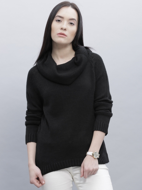 

ether Women Black Self-Design Sweater