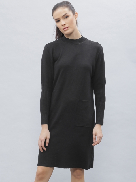 

ether Women Black Solid Jumper Dress