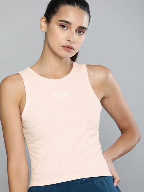 

Puma Women Pink Self Design Round Neck T-shirt