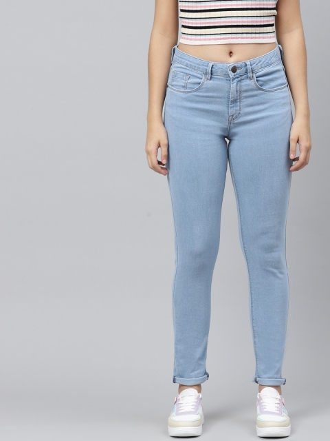 

HERE&NOW Women Blue Regular Fit No Fade Stretchable Jeans