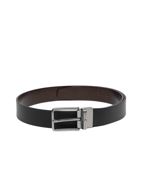 

Tommy Hilfiger Men Black & Brown Solid Reversible Leather Belt