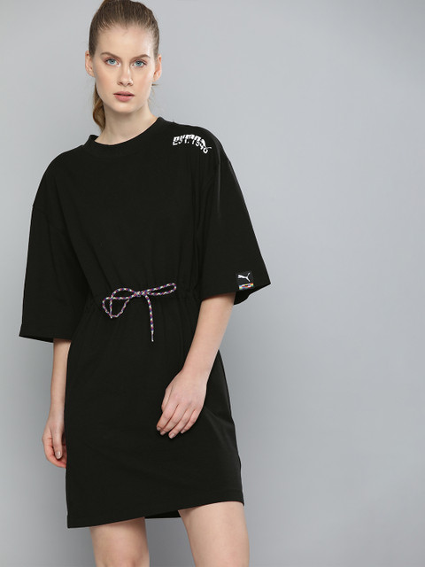 

Puma Women Black Solid Fit and Flare Dress