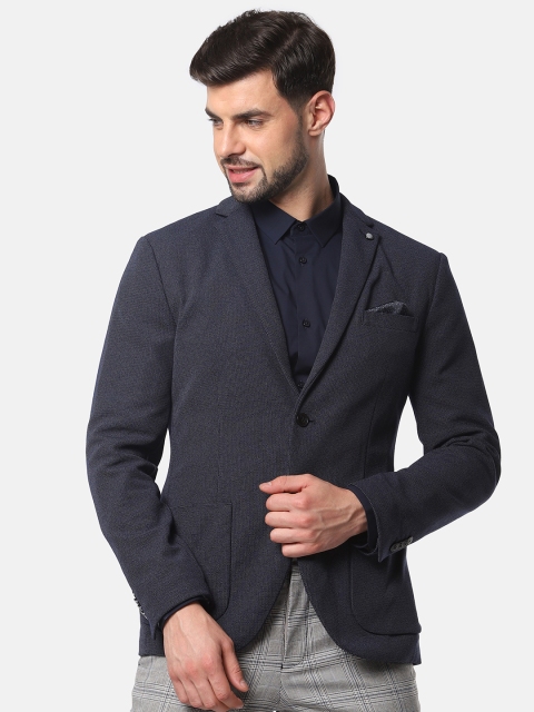 

SELECTED Men Navy Self Designed Formal Blazer, Navy blue